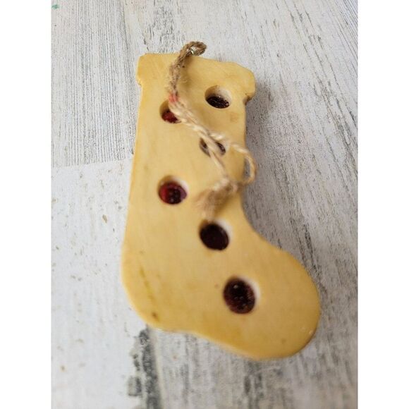 Gingerbread stocking ornament ball Xmas decor glitter - Picture 5 of 5